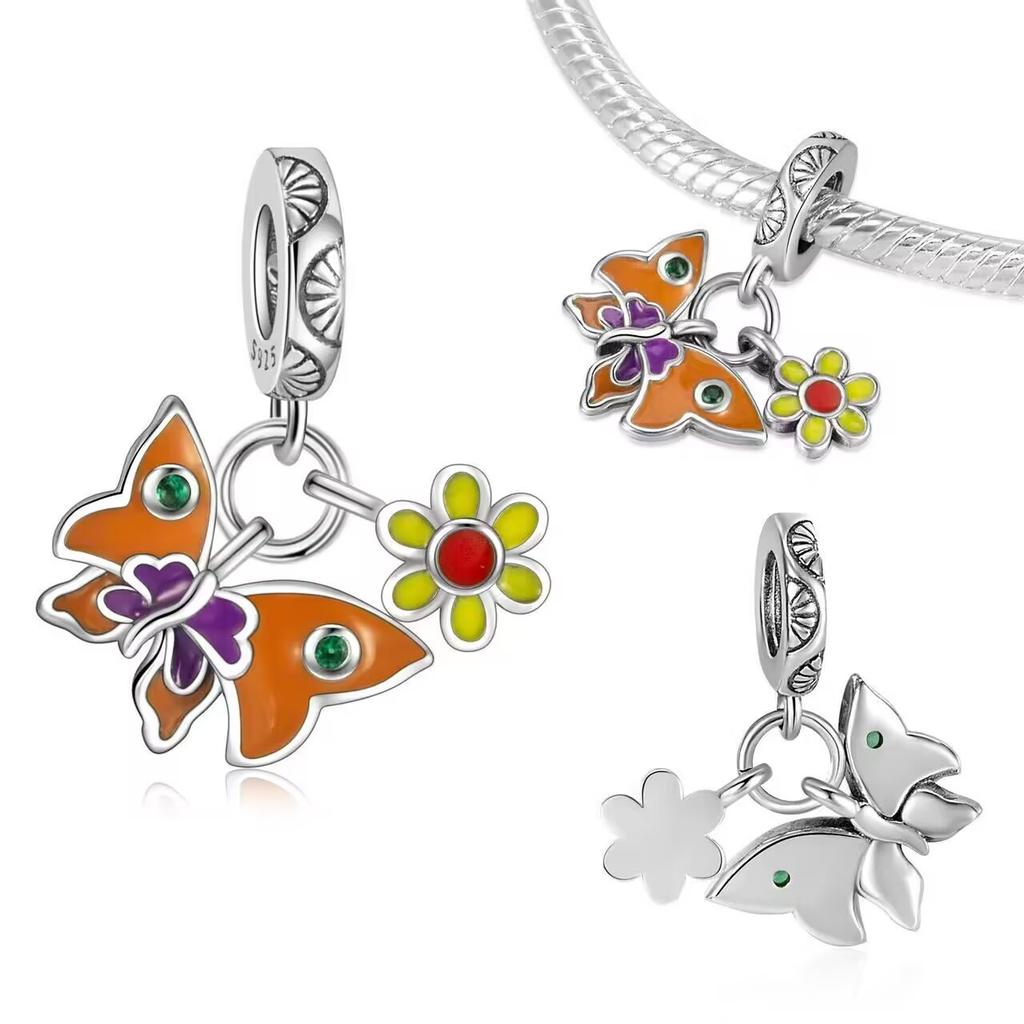 New Copper Spring Butterfly Hummingbird Pendant Beads Charms Fit Original Bracelet Women Diy Jewelry Trinket