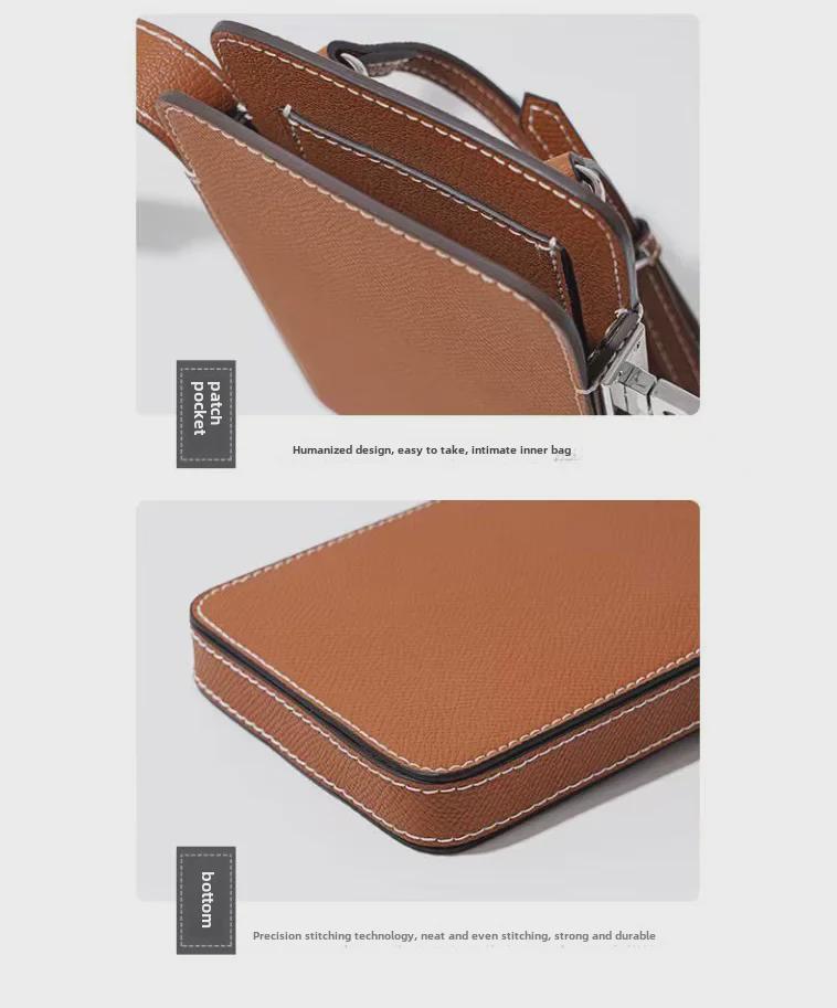 Women's Genuine Leather Palm Pattern Mini Crossbody Phone Bag