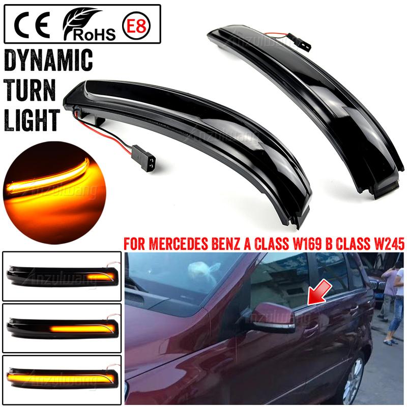 

Hight Quality LED Dynamic Turn Signal Mirror Sequential Indicator Light For Mercedes Benz A B Class W169 W245 2007-2012