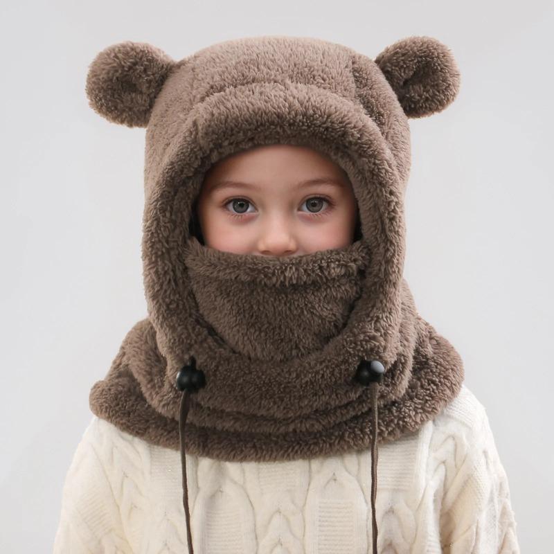 Children's Hats Velvet Ear-Protecting Scarves Boys Autumn Winter One-Piece Hats