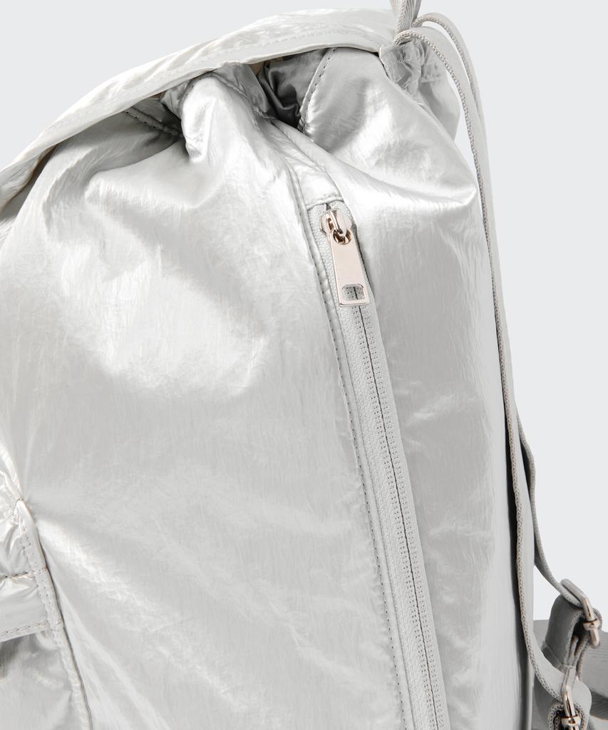 Musinsa Standard Woman Shiny Flap Mini Backpack [Silver]