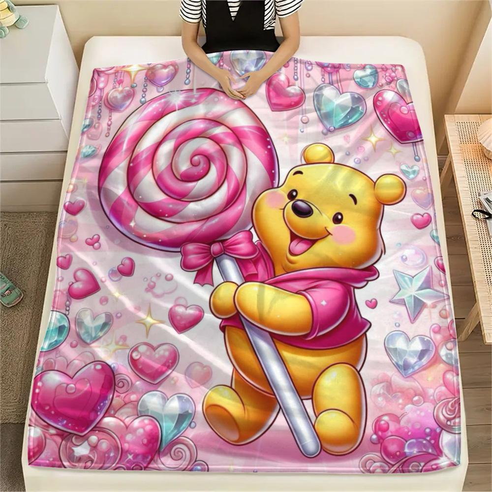 Winnie Pooh Love Heart Blanket Suitable For All Seasons Sofa Blanket Sheet Christmas Gifts Bedroom