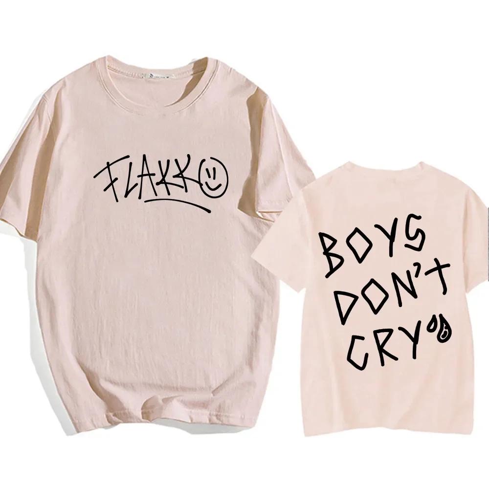 Rels B Flakk Smile T-shirt Boys Don't Cry Letter Graphic Tee-shirt Cotton Summer Casual Men/Women Shirt Streetwear Ropa De Mujer