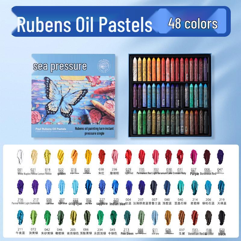 Rubens Washable Oil Pastels for Children: Soft Crayons in 24, 36 Heavy, and 48 Macaron Colors