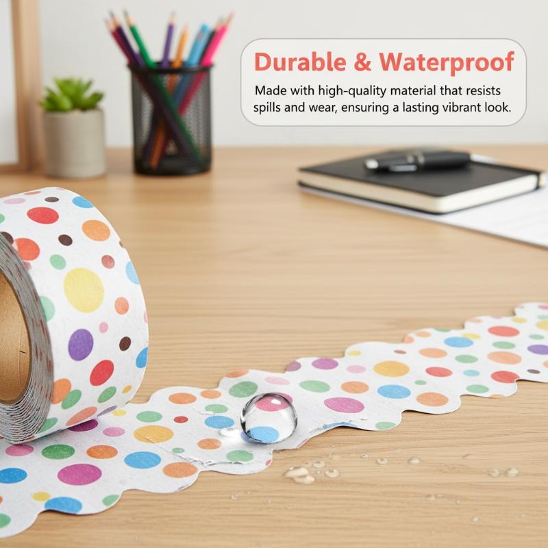 26 Colors Adhesive Classroom Border Trim Sticker 10M Long Wall Decor for Bulletin Boards School Teachers Students