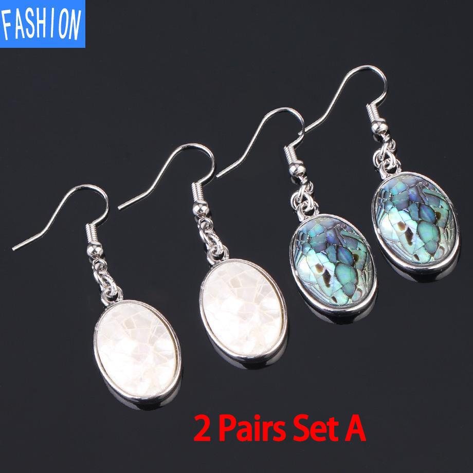 Náušnice s přírodní mušlí Oválné náušnice Náušnice Dámské pro volný čas Všestranné plážové šperky Mušlové náušnice