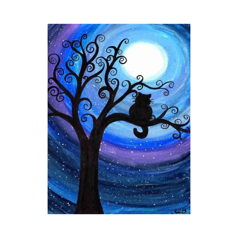 Diamond Painting Tree Landscape Full Circle Landscape Picture Rhinestone Mosaic Floral Home Decor