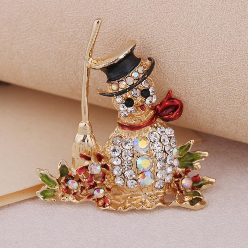 Christmas Rhinestone Christmas Tree Brooches For Women Unisex Botanical Deer Pin Office Party Friend Gifts Jewelry Accessories