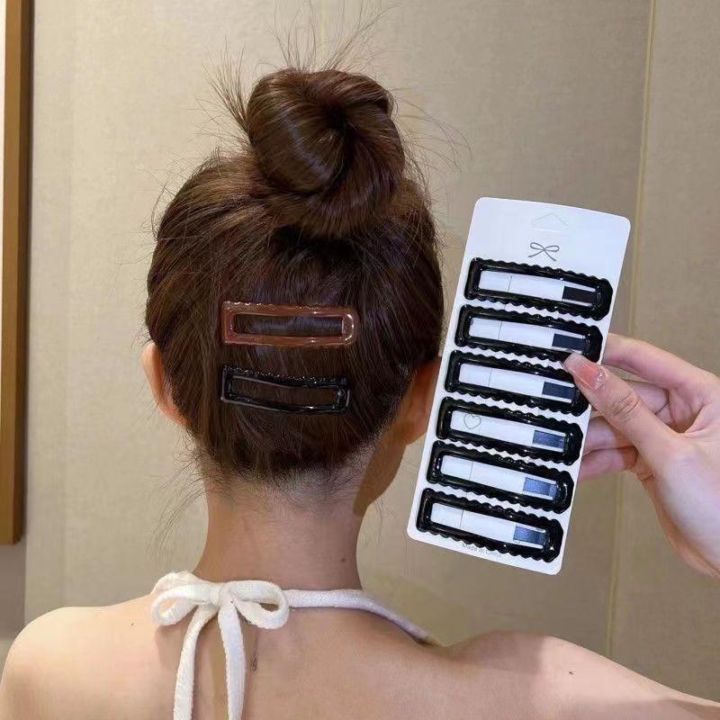 6Pcs Candy Color Wavy Hair Clip Women High-end Bangs Clip New Frosted BB Clip Simple Fresh Hairpin Girl Hair Accessories
