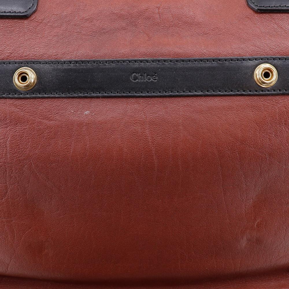 Chloe By Color Tote Bag 01-13-62-65 Brown / Black Leather Unisex Used