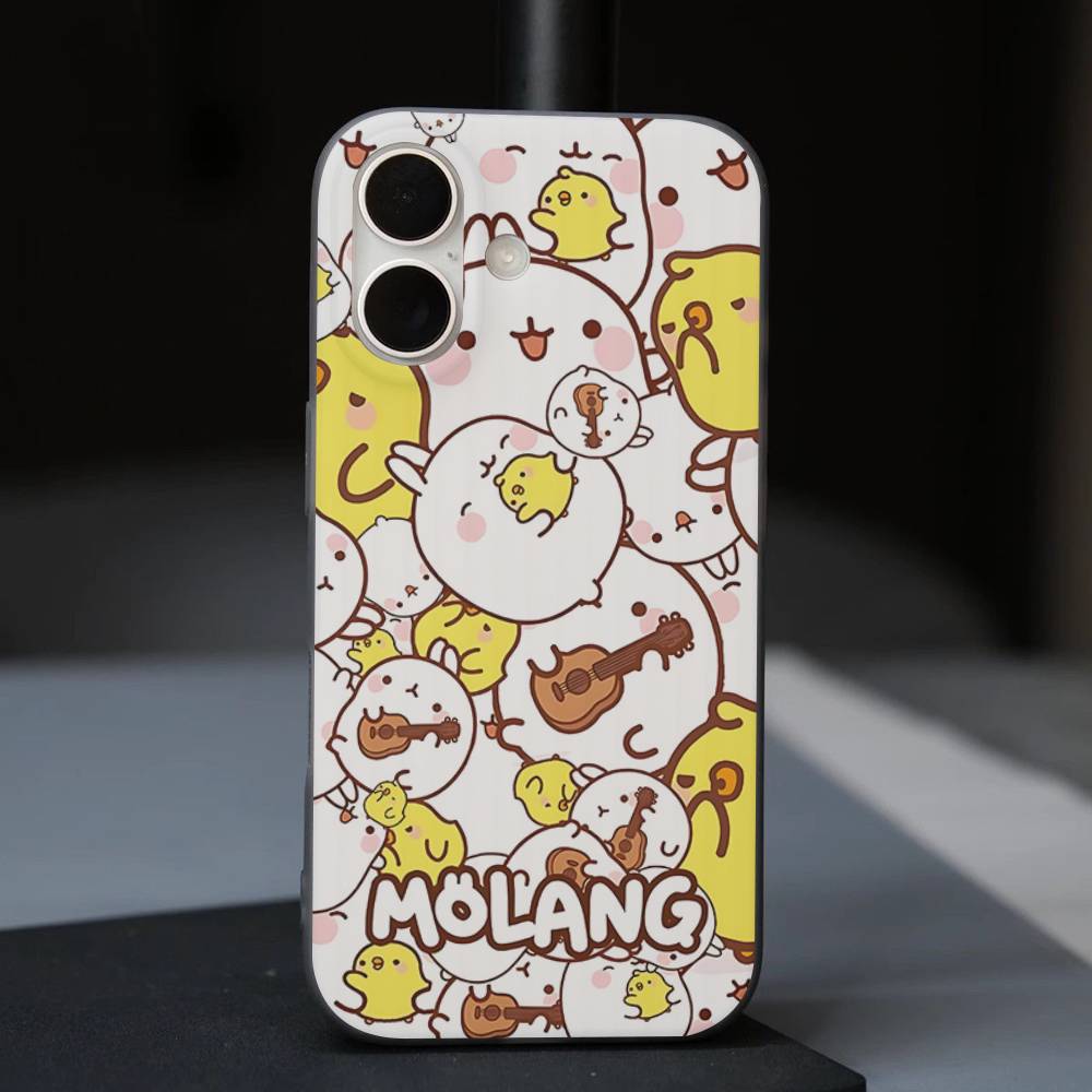 

Cartoon Cute M-Molang For IPhone 17 16 15 11 12 13 14 Pro Max Plus Pro Corrugated Translucent Back Phone Cover iPhone 11