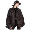 ICH MODE Women's American Melard Style Faux Leather Jacket