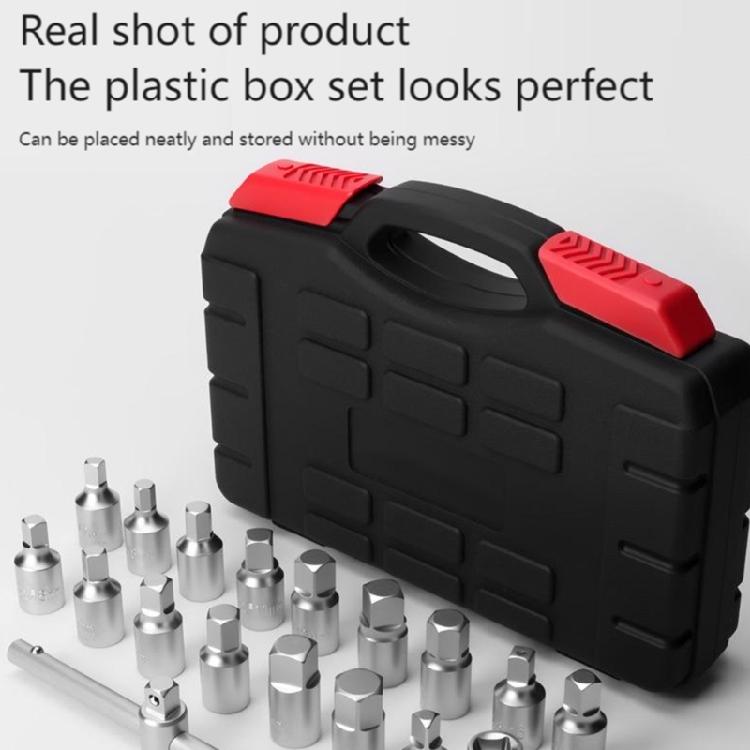Professional Automotive Mechanic Socket Set Contains 18 Alloy Steel Socket Nonslip Design Tool And Portable Storage Box
