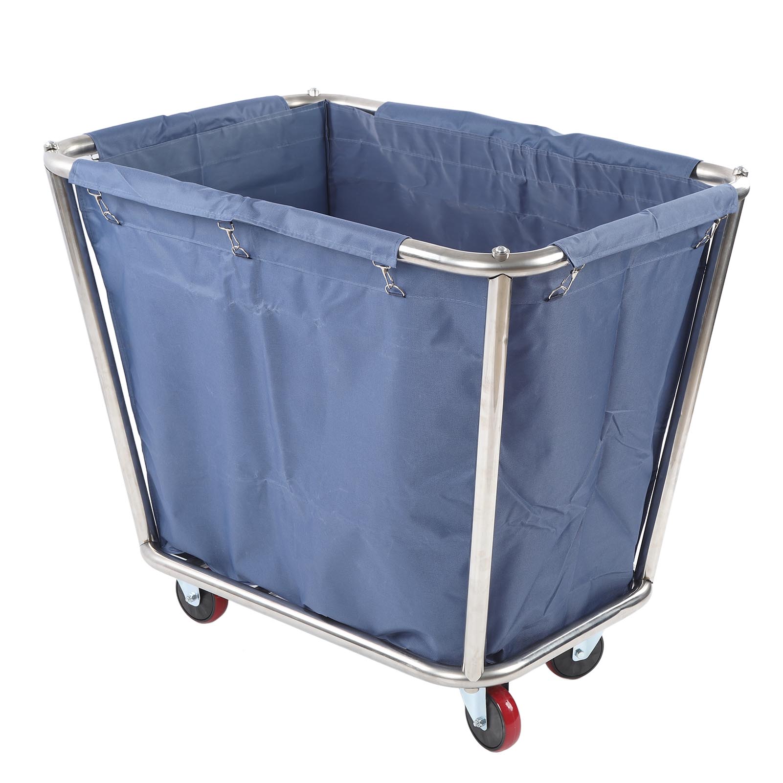 Commercial Laundry Car Heavy Duty Stainless Steel Basket Industrial Rolling Hamper 350L Stainless steel + Oxford bag
