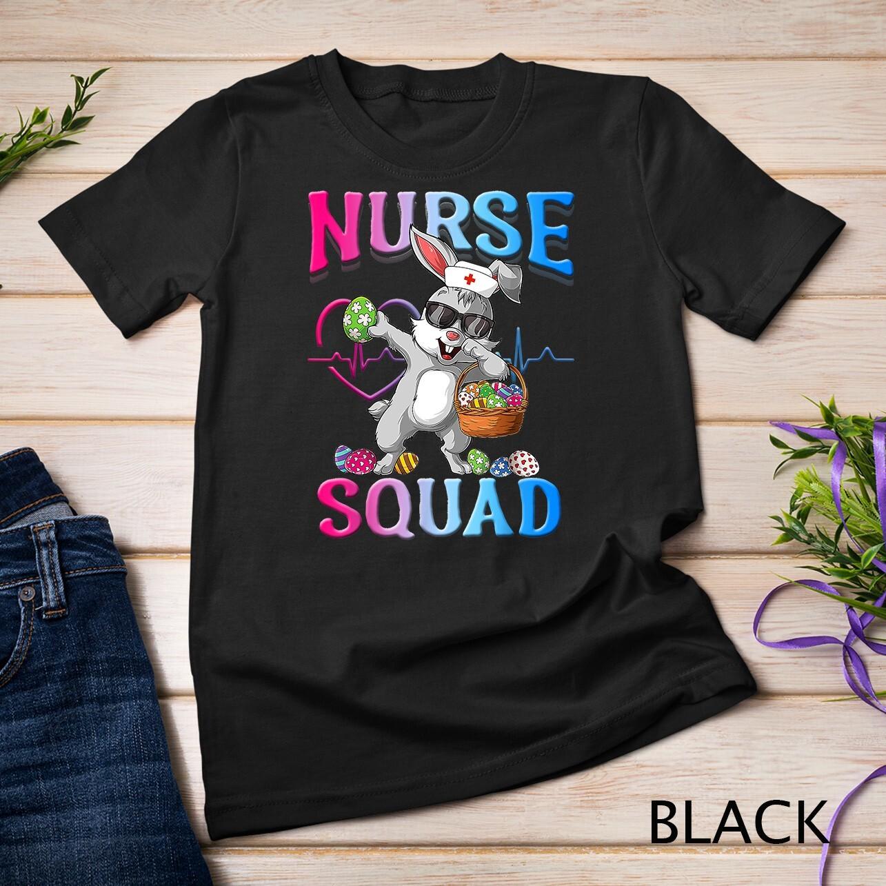 Cute Nurse Squad Easter Bunny T-Shirt Mens Womens Tees Top Unisex T-Shirt Mens Womens Tees Top XL