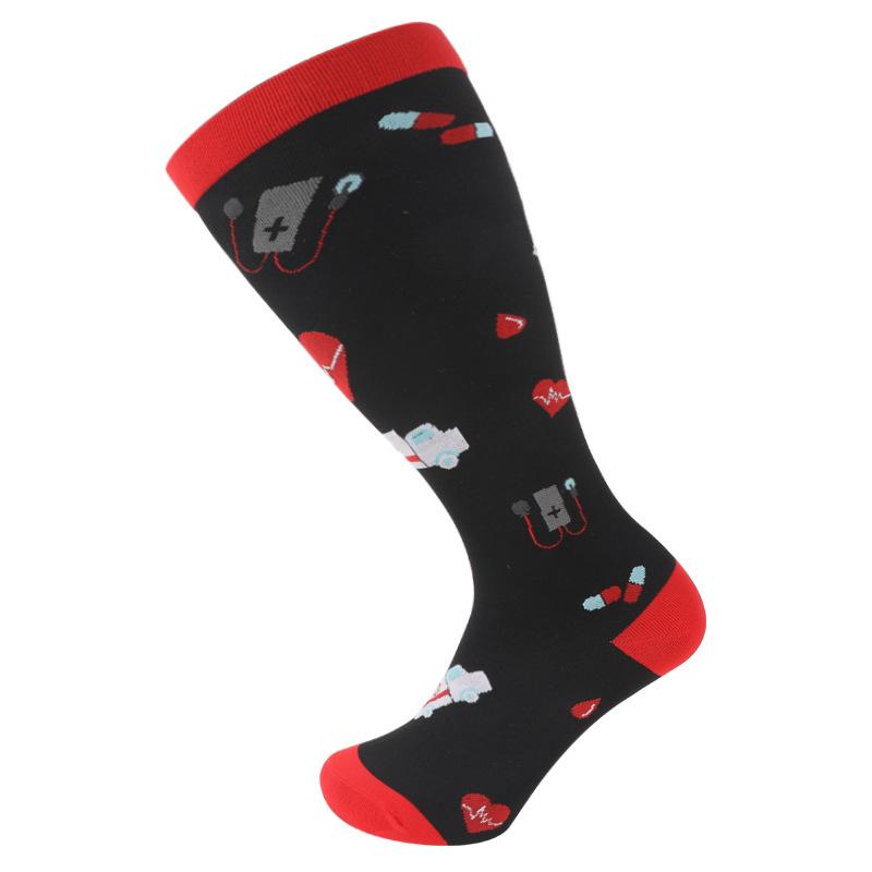Plus Size 2XL-7XL 20-30 mmHg Compression Socks for Women Men Wide Calf Extra Large Knee High Flight Sock for Circulation Support
