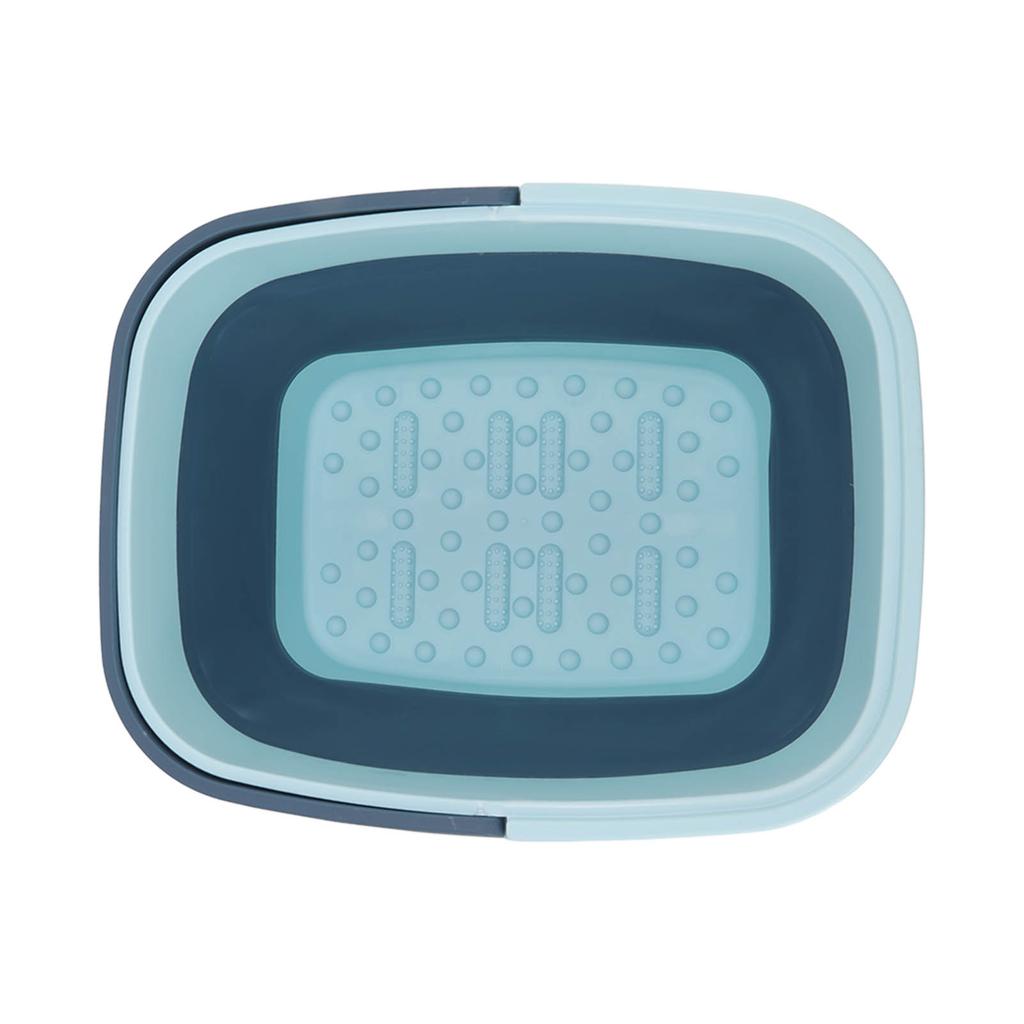 Foldable Foot Tub Portable Silicone Foot Massage Bath Bucket Household Foot Spa Basin Blue