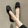 Spring and Autumn Soft-soled Single Shoes Women's Head Shallow Mouth One Pedal Doudou Shoes Women's Casual Women's Shoes