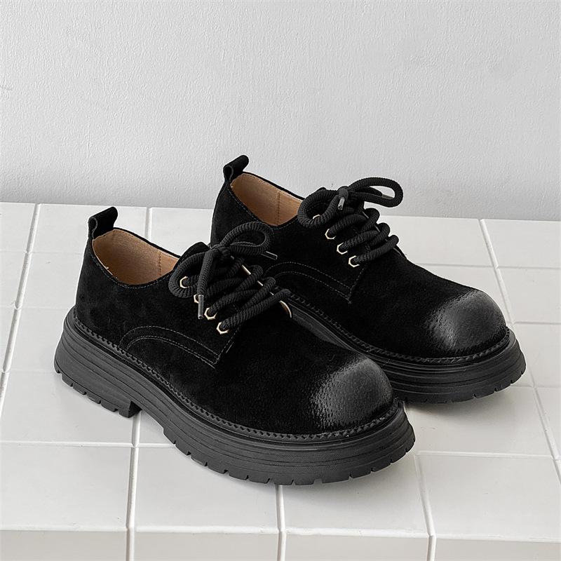 Big Head Derby Shoes Low-top Platform British Style Tooling Couple Shoes Casual Retro Old Leather Shoes 45109-J