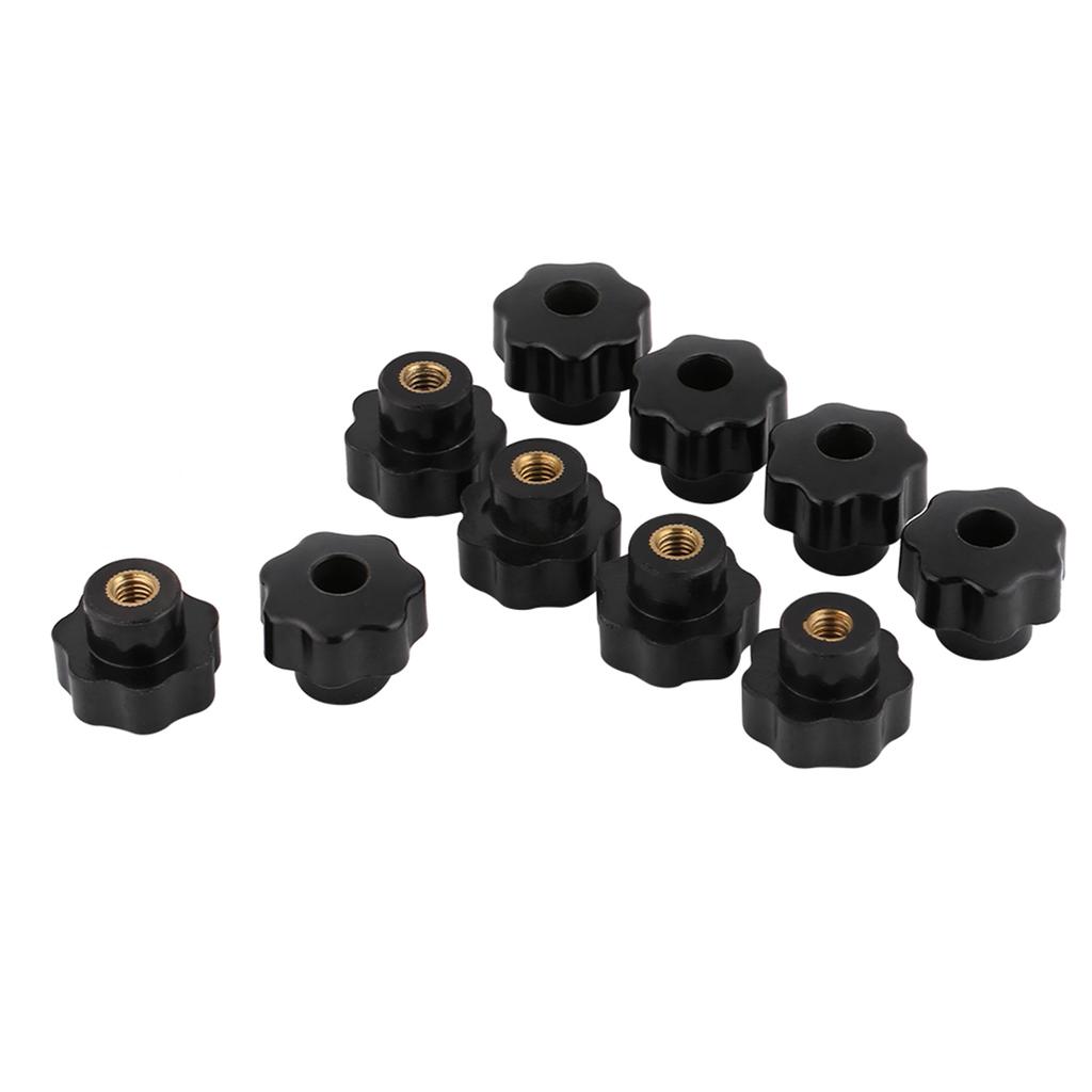 10pcs Universal Black Color Plastic Round Shape Knob Handle M6*25 for Machine Tool