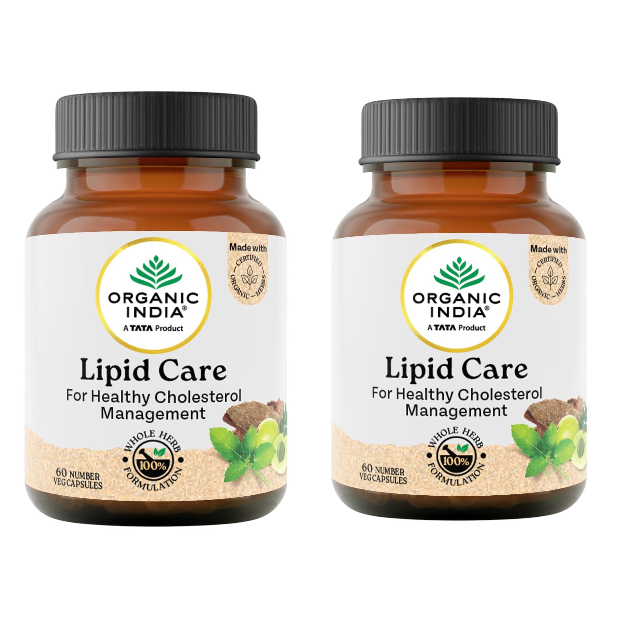 

Organic India Lipid Care 60 Veg Capsules Pack of 2 Heart Health Cholesterol Support Supplement