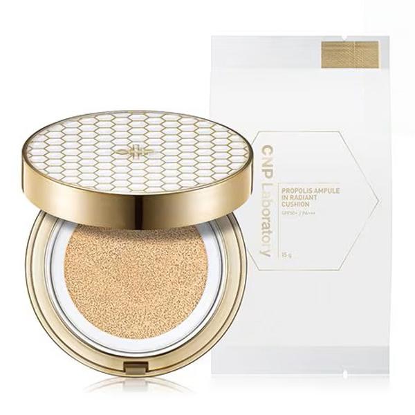 CNP Laboratory Propolis Ampule In Radiant Cushion Set SPF50+PA+++ 15g+15g Refill High-Coverage Cushion Foundation Glow-Boosting Formula