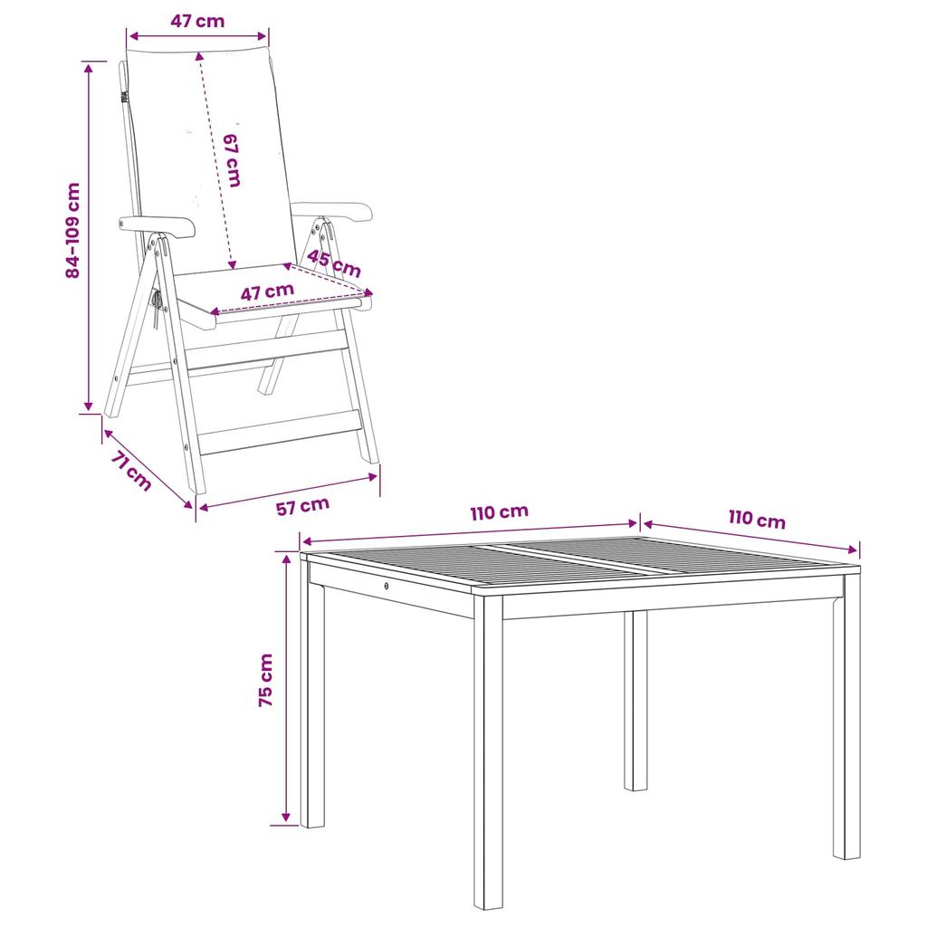3 Piece Outdoor Dining Set Natural Solid Acacia Wood