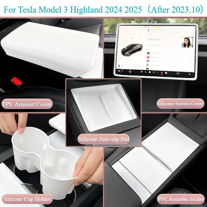Storage Box for Tesla Model Y Juniper 2025 Accessories Center Console Armrest Storage Box Stowing Tidying New Model 3 Highland