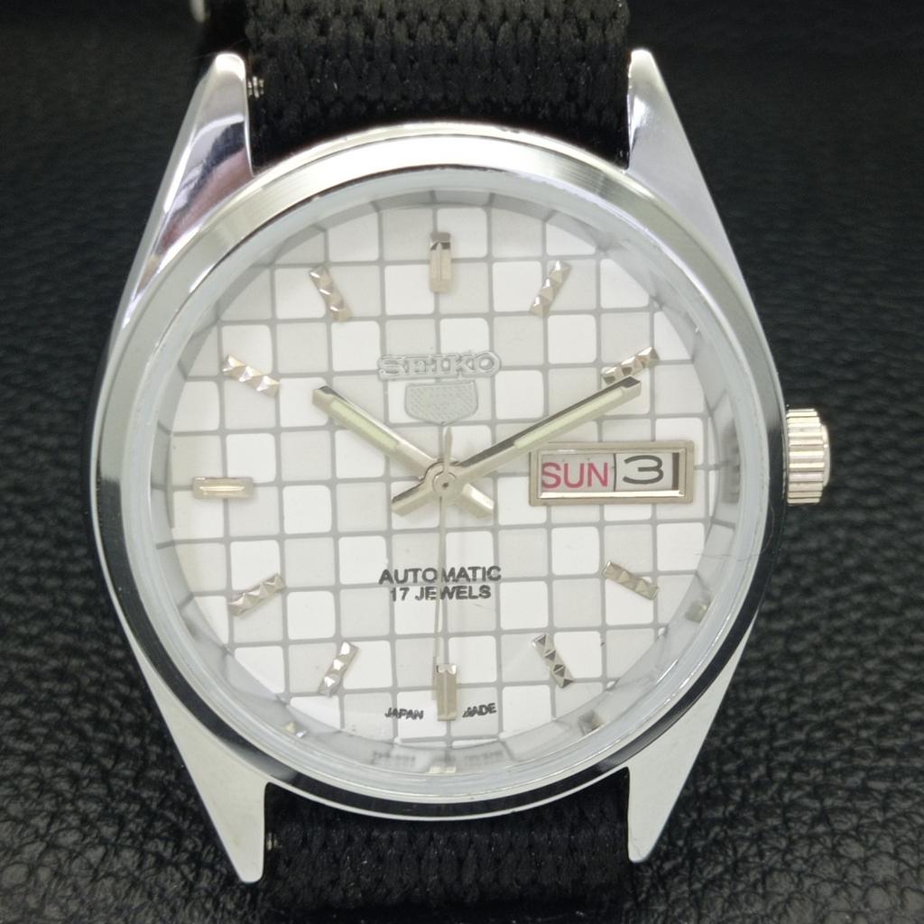 AUTOMATIC SEIKO 5 JAPAN MENS 6309A REFURBISHED WHITE COLOR DIAL WATCH A440305-4 Sk-a440305