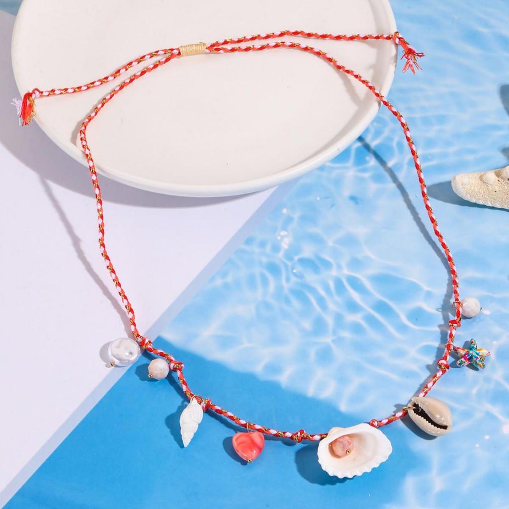 Bohemian Ocean Style Shell Necklace & Starfish Bracelet Set