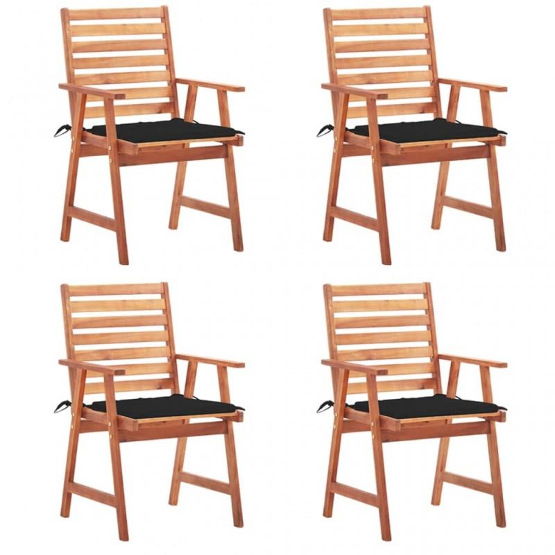 Day and Night - Day and Night Garden Dining Chairs and Cushions 4 Units Solid Acacia Wood
