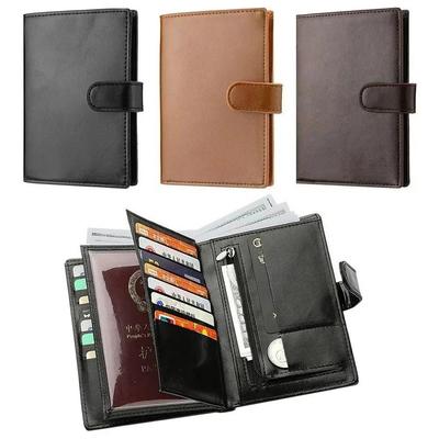 Stilvolle PU-Leder Geldbörse Reisepass Tasche Tragbar Multifunktional Münzbörse Ausweis Kreditkarte Tasche Reise Ticket Halter Dokumenten Tasche
