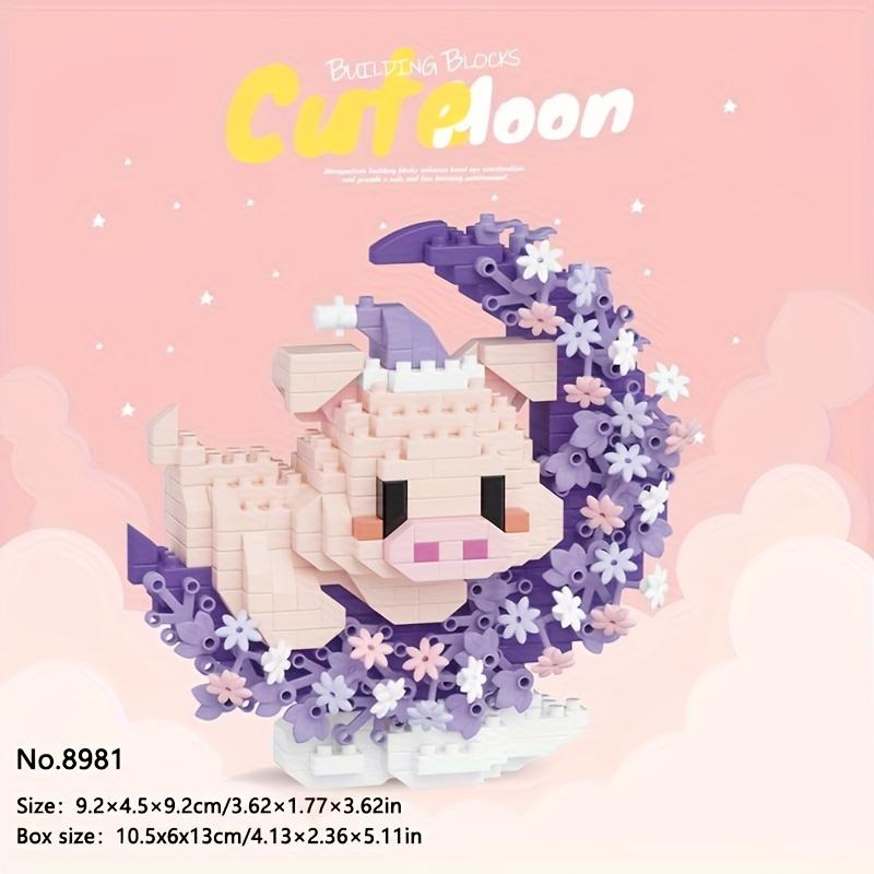 Mini Anime Animals Series Building Blocks Set Flower and Moonlight Kawaii Small Cat Pig Fox Dog DIY Bricks Wholesale Gifts 6+