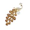 Pearl Brooch Personality Literary Peacock Brooch Crystal Corsage Flower Pin Exquisite Hypoallergenic Luxury Enamel Brooch Long-Lasting Color BFF Gift