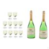 10pcs 1/12 Scale Dollhouse Miniature Wine Glasses Goblet + 2pcs Bottles