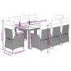 VidaXL Ensemble à Manger de Jardin avec Coussins 9 pcs, Table et Chaises avec Dossier Réglable, Meubles d'Extérieur, 3213325
