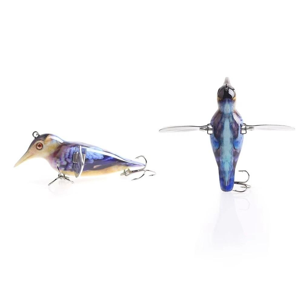 Leurres de pêche de surface 80 mm 12 g Ailettes Métalliques Simulation d'Oiseaux Flottants Conception Artificielle