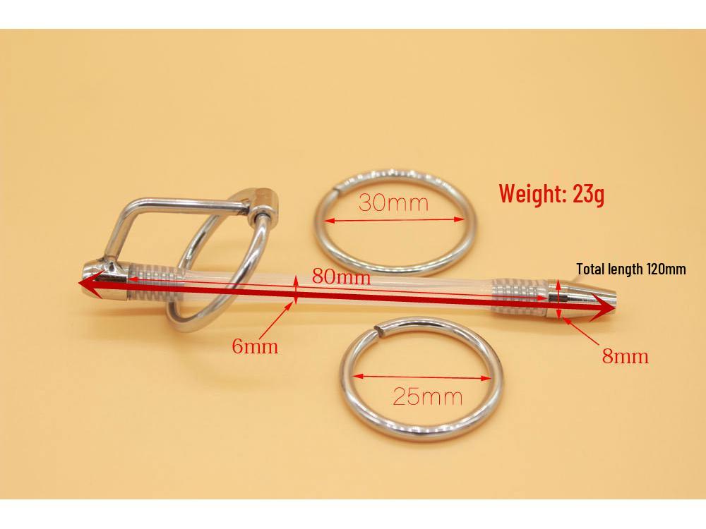 Hollow Metal Urethral Plug with Eye Pull Bead - Adult Stimulation Toy