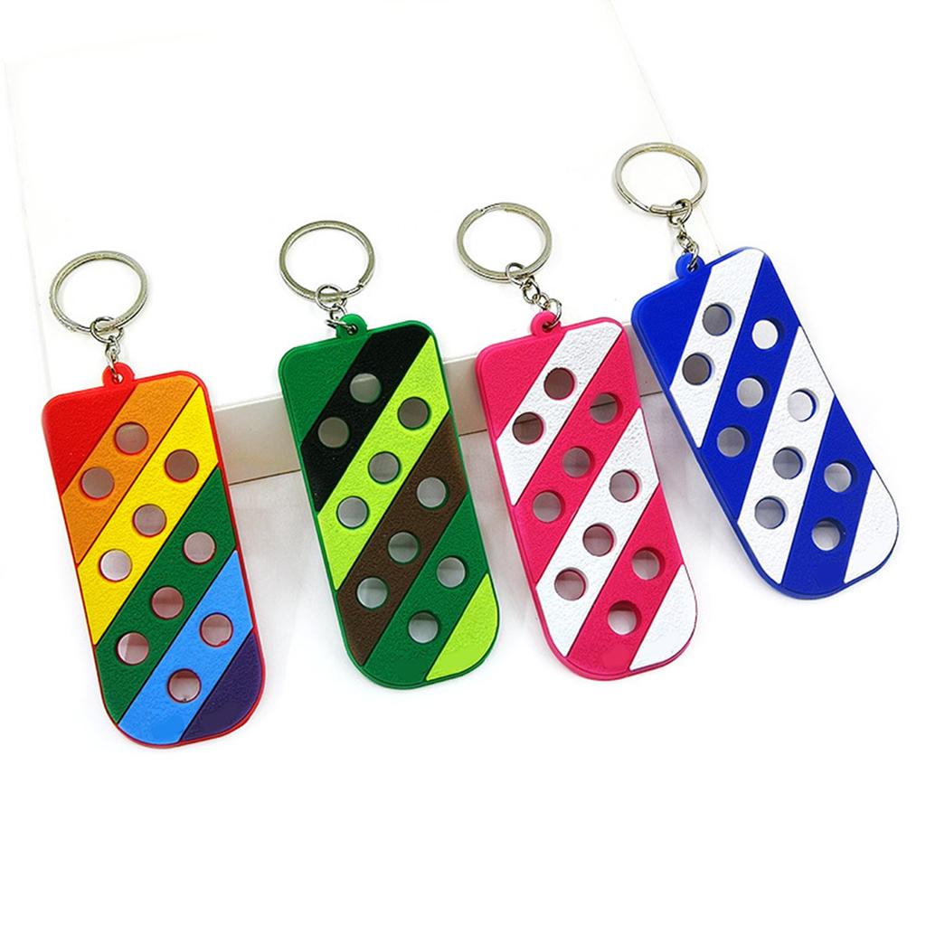 Colorful DIY Keychain Set Personalized PVC Key Chain with Hole for Car Women Men Kids Colorful Key Rings for Bag Wallet