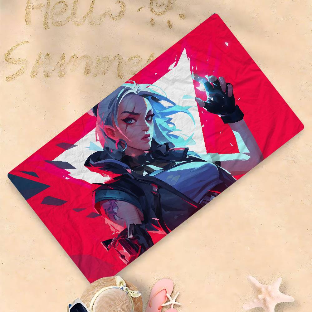 VALORANT Game Gamer Cartoon Microfiber Blanket Quick Drying Beach Towels Oversized Printing Super Absorbent Pool Towel Blanket