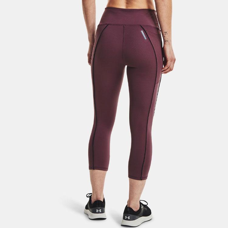 Under Armour Rush Breathable Fitness Capri Pants Women Bottoms Purple 1368357-554