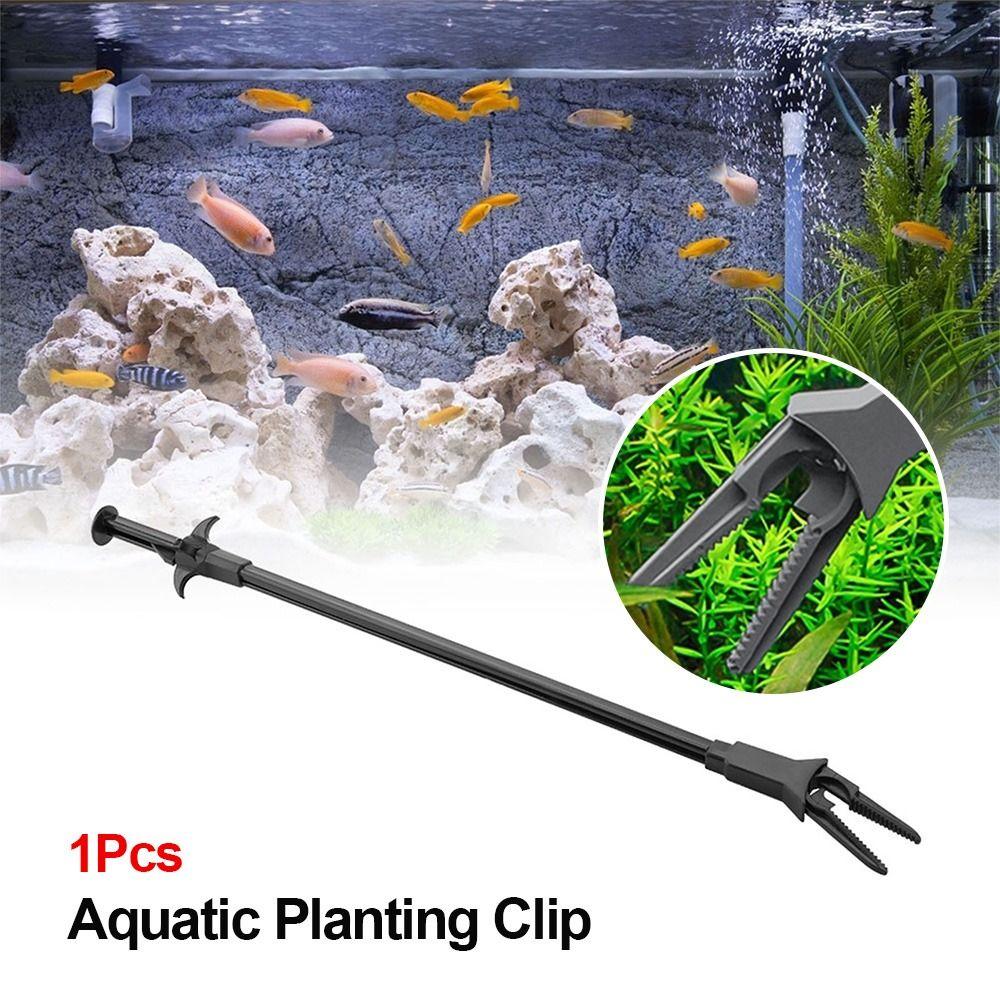 1Pcs Black Aquarium Plastic Tweezer 50cm Fish Tank Cleaning Tool for Aquarium Maintenance