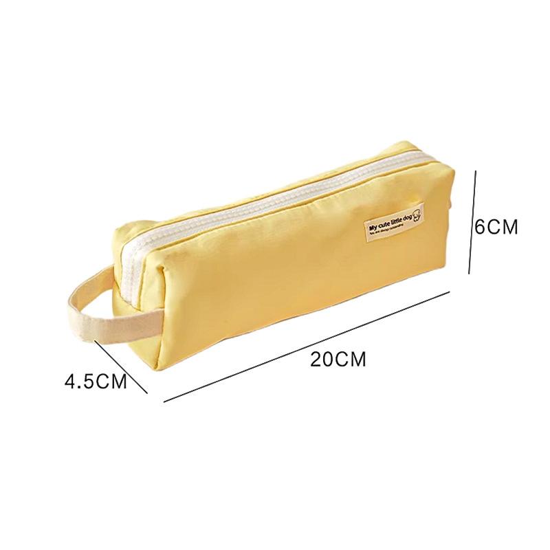 

Large Capacity Double-layer Macaron Pencil Case for Students, Multi-functional Waterproof Nylon Tote Bag 1 PC жовтий