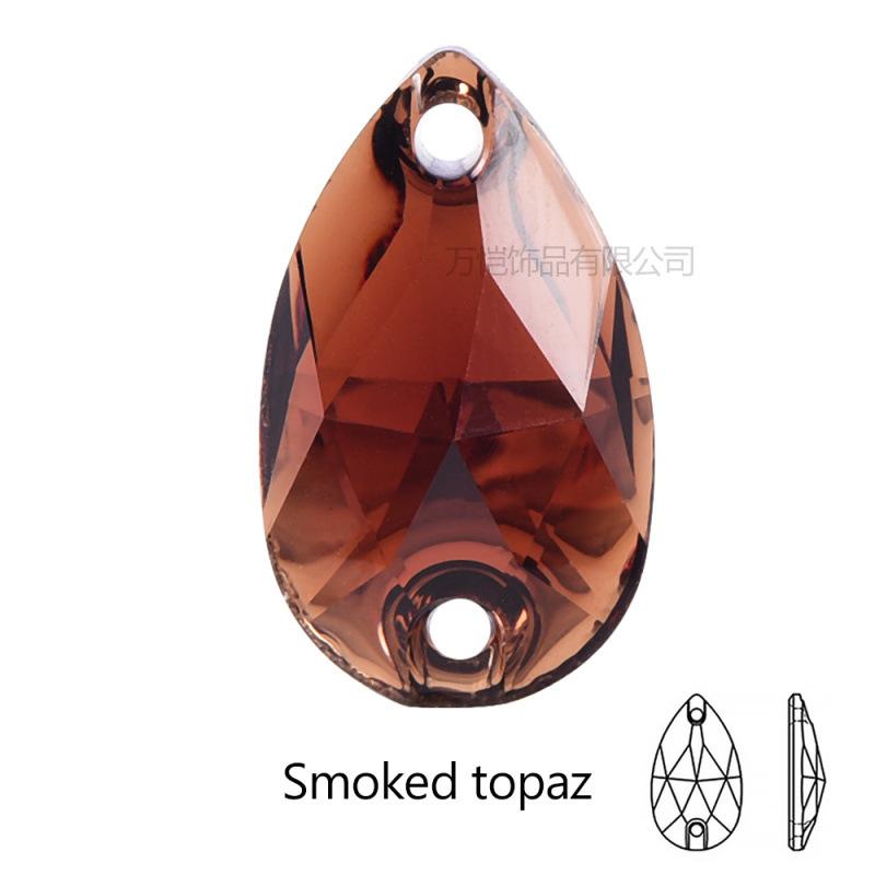 Resin Water Drop Flat Bottom Hand Sewn Drill, Silver Plated Bottom Double Hole Hand Sewn Flat Buckle Diy Clothing Luggage Accessories