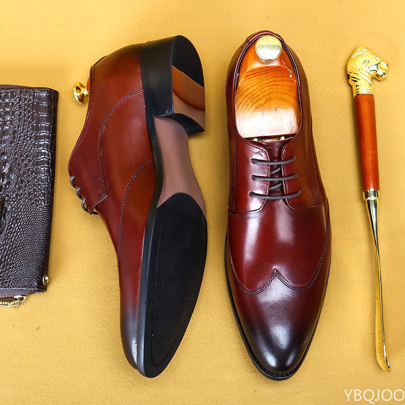 2022 High Quality Handmade Oxford Dress Shoes Men Genuine Cow Leather Suit Shoes Footwear Wedding Formal Italian Shoes Hotest
