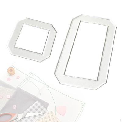 2Pcs Quilting Templates Acrylic Geometric Styling Tool Rectangle Square Transparent for DIY Crafts