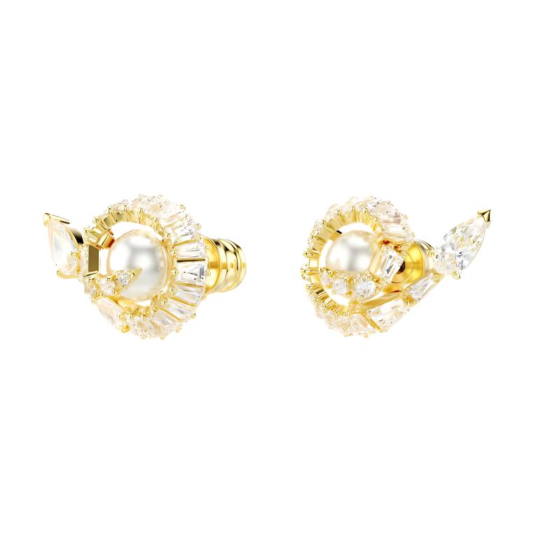 Swarovski Snake Pearl-Shaped Cubic Zirconia Stud Earrings Women earrings Gold 5698888