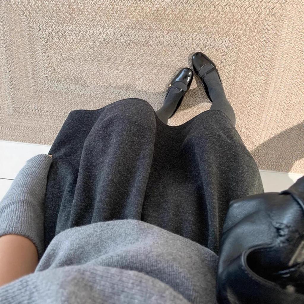 Refined Retro A-Line Woolen Skirt - Autumn/Winter Korean Minimalist Style