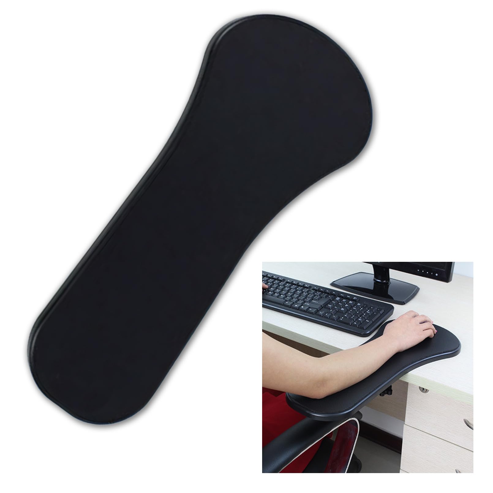 

SATOMO Стул Стол Прикрепляемый Подлокотник Подставка для запястья мыши Инструменты не требуются Подлокотник можно дооснастить Подлокотник для работы за столом Игровой подлокотник (черный) чёрный