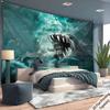 Sea Monster and Ship Theme Digital Printing Polyester Wall Tapestry Suitable for Use In Living Rooms Bedrooms Offices Bars Party